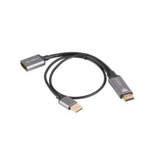 Lanberg AD-HD-DP-02 adaptador de cable de vídeo 0,2 m HDMI tipo A (Estándar) DisplayPort Plata