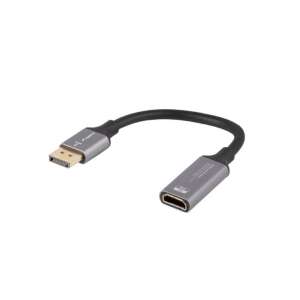 Lanberg AD-DP-HD-04 adaptador de cable de vídeo 0,2 m DisplayPort HDMI Plata, Negro