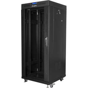 Lanberg free standing rack 19inch cabinet 27U 600x600 glass door LCD flat pack black Rack o bastidor independiente