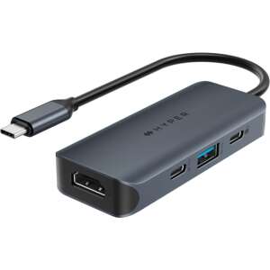 HYPER HD4001GL hub de interfaz USB 3.2 Gen 1 (3.1 Gen 1) Type-C 10000 Mbit/s Azul, Gris