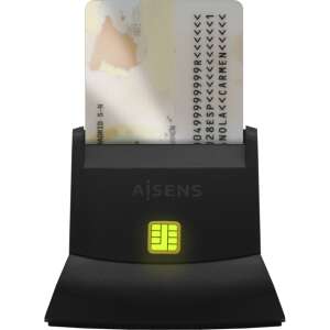 AISENS Lector de Tarjeta Inteligente DNI, Negro