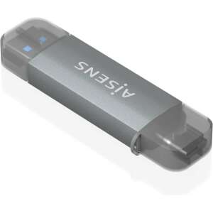 AISENS ASCR-2AC08-GR lector de tarjeta USB 3.2 Gen 1 (3.1 Gen 1) Type-A/Type-C