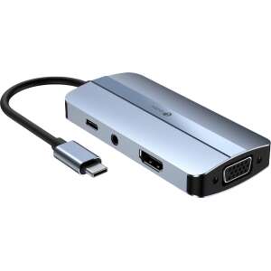 Leotec LEDS04 base para portátil y replicador de puertos Acoplamiento USB 3.2 Gen 1 (3.1 Gen 1) Type-C Gris