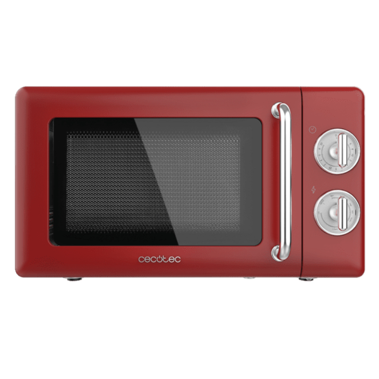 Cecotec 01710 microondas Encimera Microondas con grill 20 L 700 W Rojo, Acero inoxidable