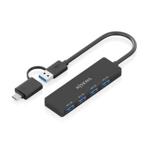 AISENS Hub USB 3.1 Gen1 Dual USB-C/A a 4 Puertos USB 3.0